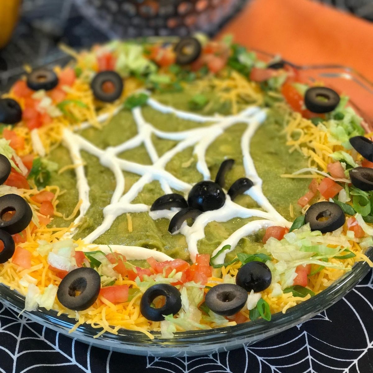 Boo-tiful Spiderweb Taco Dip