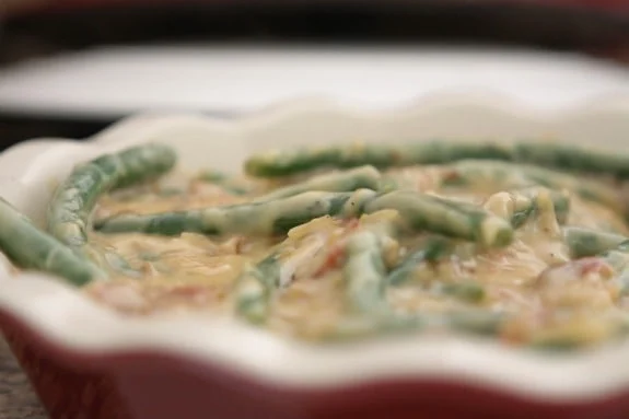 Holiday Favorite…Cheesy Bacon Green Bean Casserole