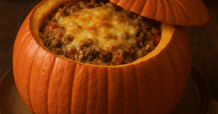 A Halloween Feast: Dinner Served in a Pumpkin!
