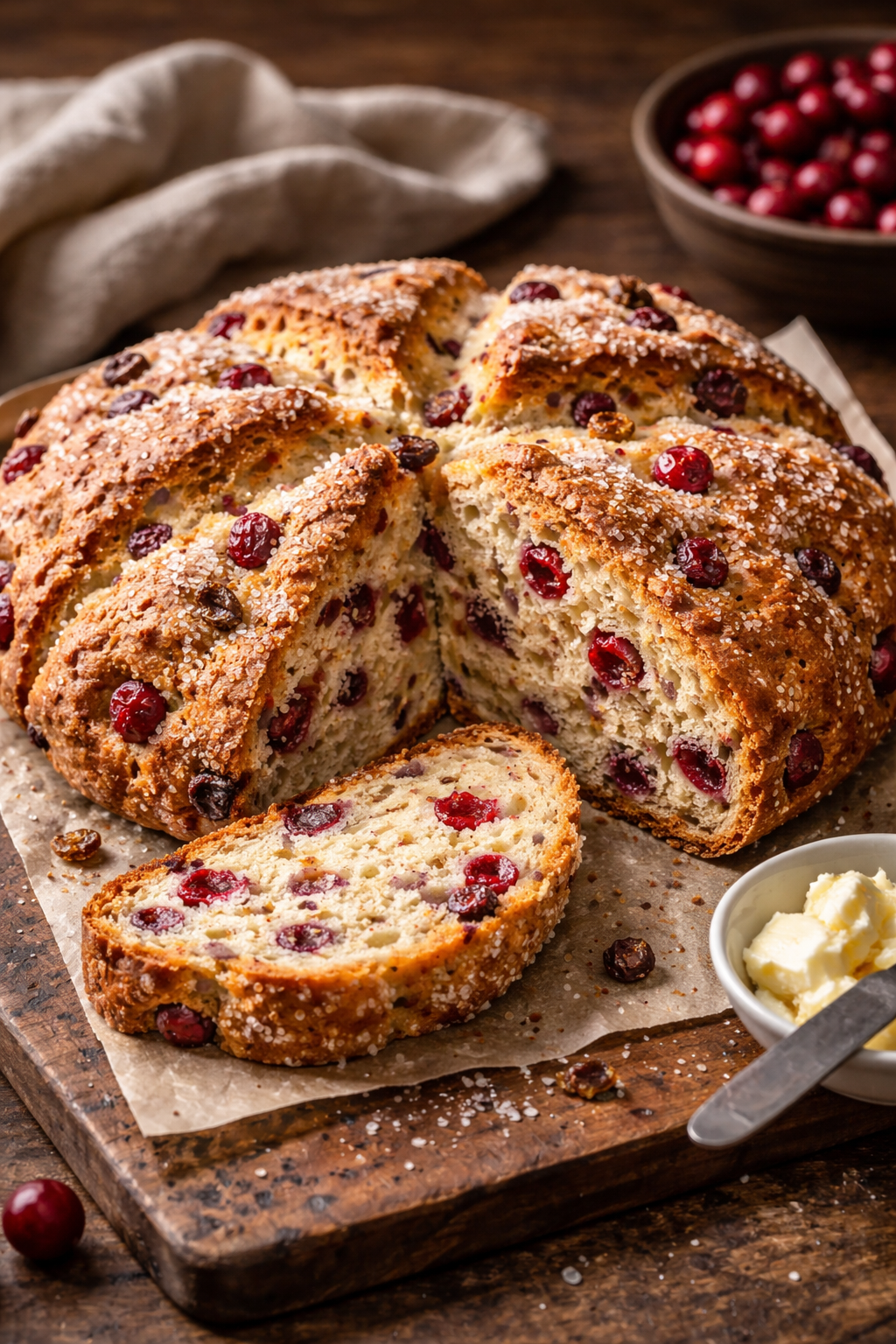 Easy Cranberry Orange Soda Bread from Scratch